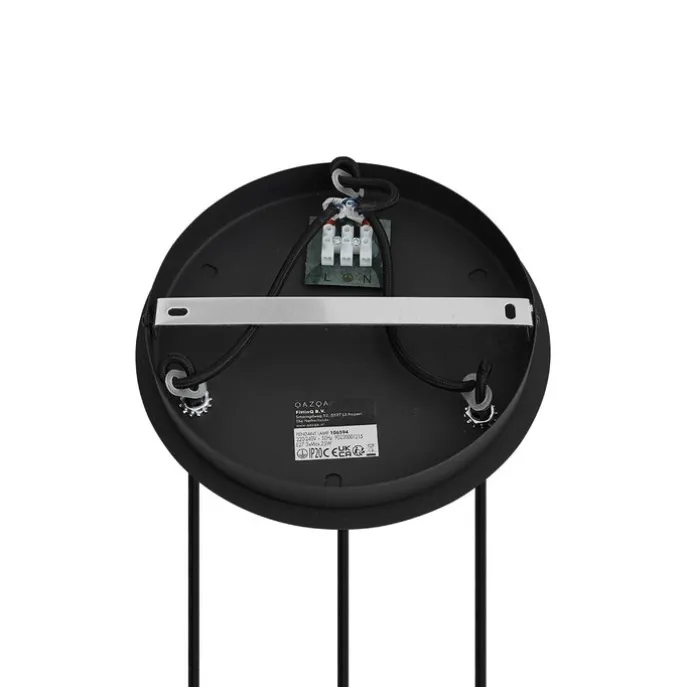 Art-Deco-Hängelampe schwarz mit Rauchglas rund 3-flammig - Vidro