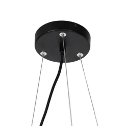 Art-Deco-Hängelampe schwarz mit Rauchglas 12-flammig – David