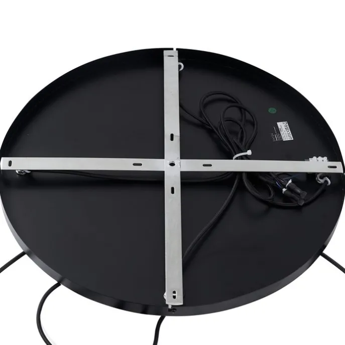 Art-Deco-Hängelampe schwarz mit Rauchglas rund 4-flammig - Bao