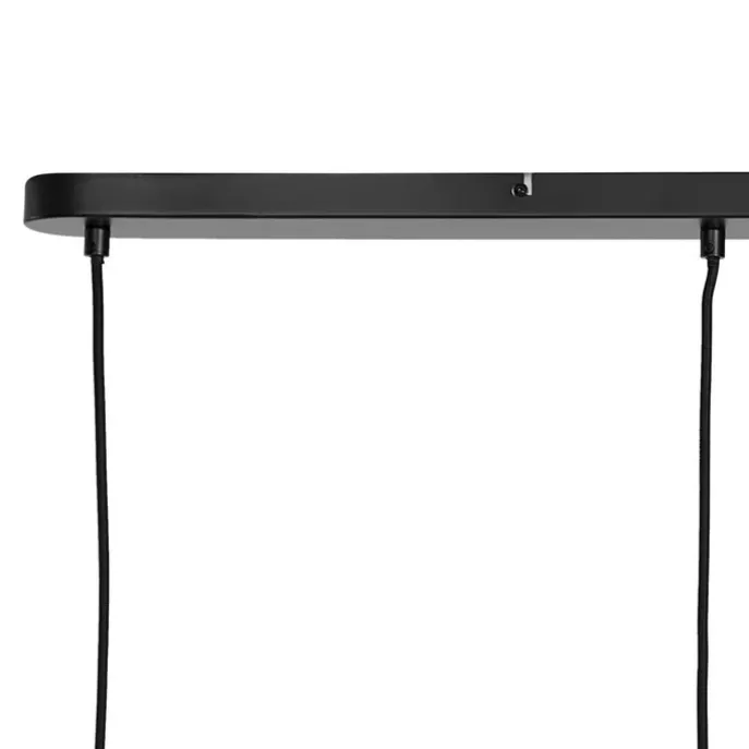 Art-Deco-Hängelampe schwarz mit Rauchglas rechteckig 4-flammig - Bao