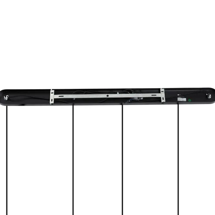 Art-Deco-Hängelampe schwarz mit Rauchglas rechteckig 4-flammig - Bao