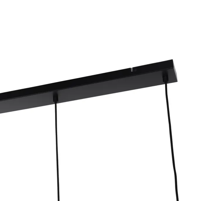 Art-Deco-Hängelampe schwarz mit Rauchglas 4-flammig – Laura