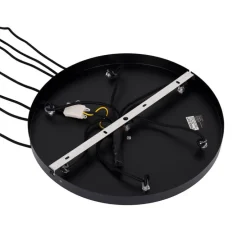 Art-Deco-Hängelampe schwarz mit Rauchglas 7-flammig – Laura