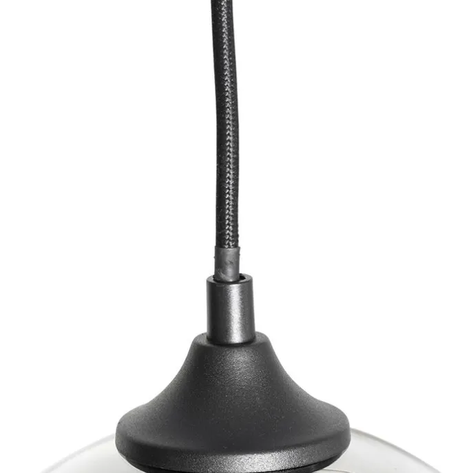 Art-Deco-Hängelampe schwarz mit Rauchglas 8-flammig – Sandra