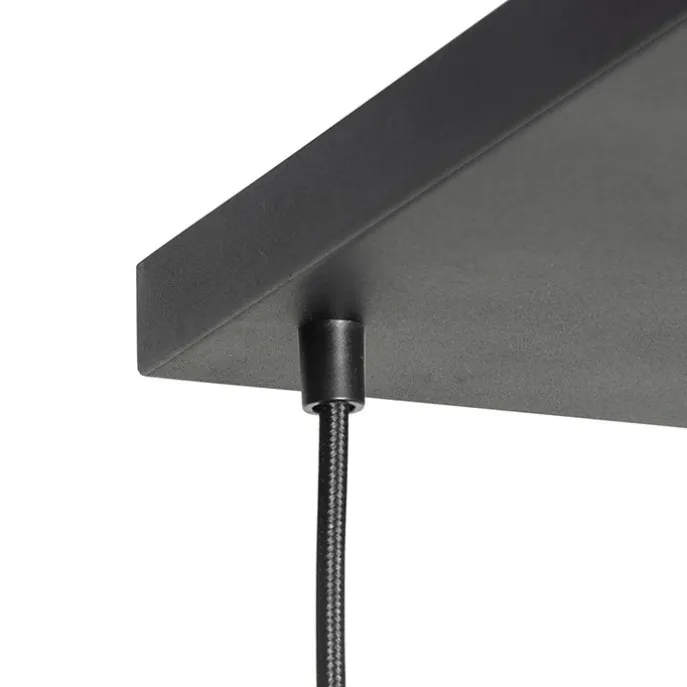 Art-Deco-Hängelampe schwarz mit Rauchglas 8-flammig – Sandra