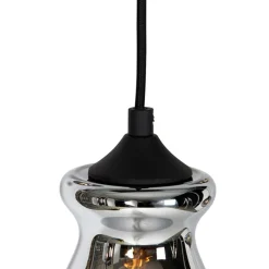 Art-Deco-Hängelampe schwarz mit Rauchglas 6 Lichter - Wallace