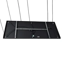 Art-Deco-Hängelampe schwarz mit Rauchglas 6 Lichter - Wallace