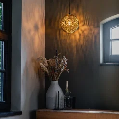 Art-Deco-Hängeleuchte Gold mit Schwarz - Maro