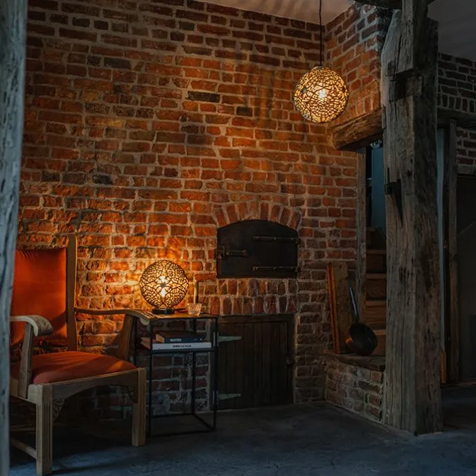 Art-Deco-Hängeleuchte Gold mit Schwarz - Maro