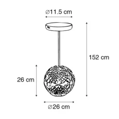 Art-Deco-Hängeleuchte Gold mit Schwarz - Maro
