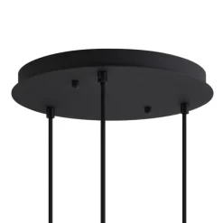 Art-Deco-Hängeleuchte schwarz mit blauem und grünem Glas 3-flammig - Douglass