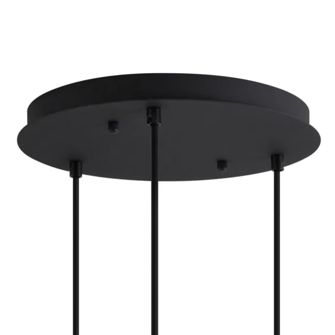 Art-Deco-Hängeleuchte schwarz mit blauem und grünem Glas 3-flammig - Douglass