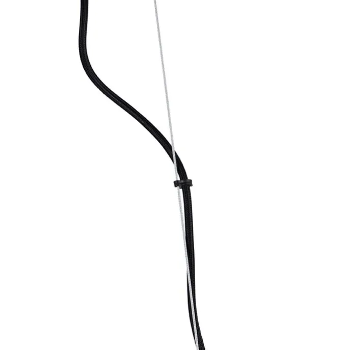 Art-Deco-Hängeleuchte schwarz mit Rauchglas 8-flammig - Uvas