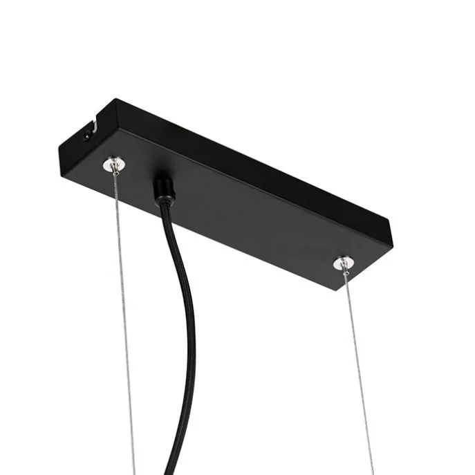 Art-Deco-Hängeleuchte schwarz mit Rauchglas 8-flammig - Uvas