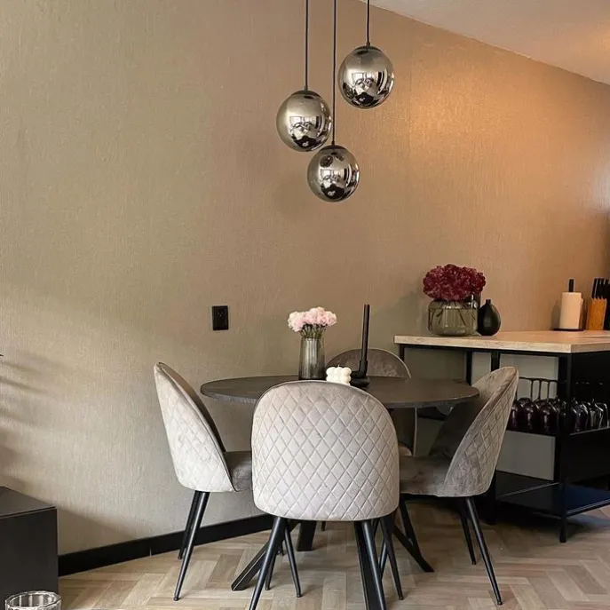 Art-Deco-Pendelleuchte schwarz mit Rauchglas 3-flammig - Pallon