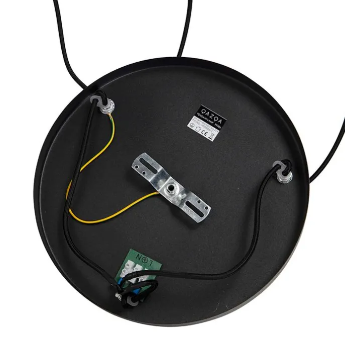 Art-Deco-Pendelleuchte schwarz mit Rauchglas 3-flammig - Pallon