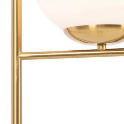 Art-Deco-Stehlampe aus Gold und Opalglas – Flore