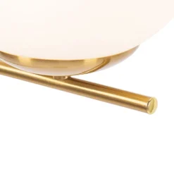 Art-Deco-Stehlampe aus Gold und Opalglas – Flore