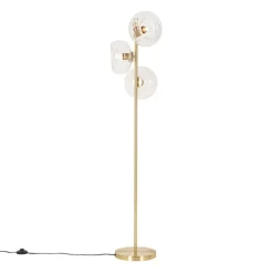 Art-Deco-Stehlampe Gold mit Glas 3-flammig - Ayesha