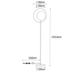 Art-Deco-Stehlampe schwarz mit Gold - Emilienne