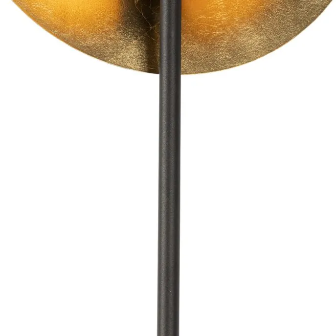 Art-Deco-Stehlampe schwarz mit Gold - Emilienne