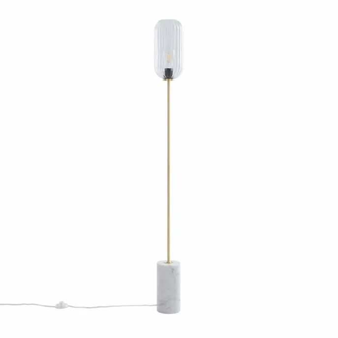 Art-Deco-Stehleuchte aus Messing mit klarem Glas - Rid