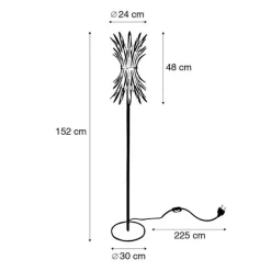 Art-Deco-Stehleuchte Gold mit Schwarz - Wesley