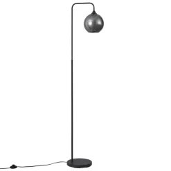 Art-Deco-Stehleuchte schwarz mit Rauchglas – Sandra