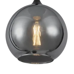 Art-Deco-Stehleuchte schwarz mit Rauchglas – Sandra