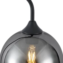 Art-Deco-Stehleuchte schwarz mit Rauchglas – Sandra