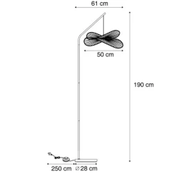 Art-Deco-Stehleuchte schwarz mit schwarzem Schirm - Nest