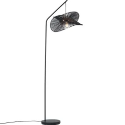 Art-Deco-Stehleuchte schwarz mit schwarzem Schirm - Nest