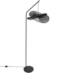 Art-Deco-Stehleuchte schwarz mit schwarzem Schirm - Nest