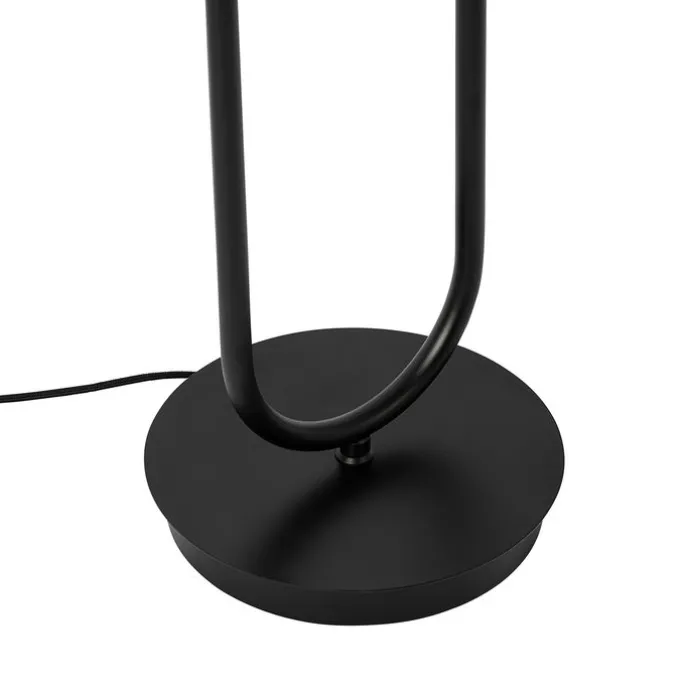 Art-Deco-Stehleuchte schwarz mit Rauchglas 2-flammig – Laura