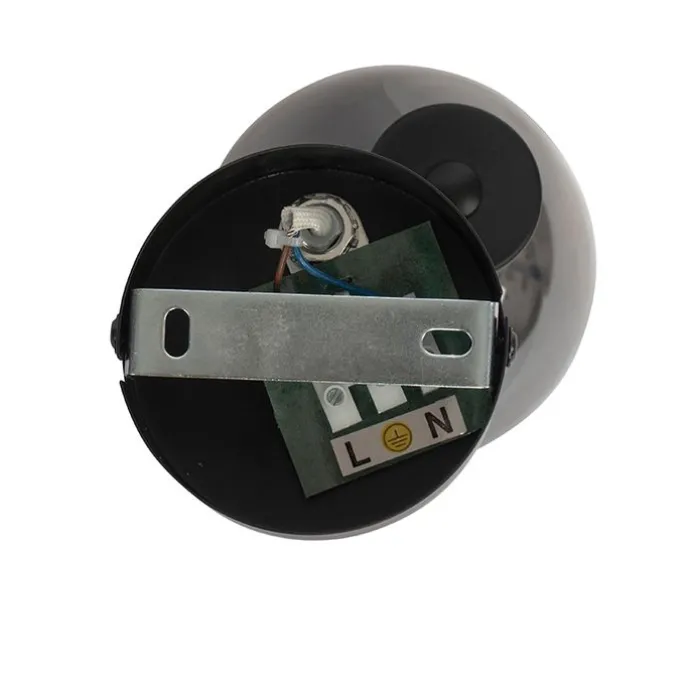 Art-Deco-Strahler schwarz mit Rauchglas - Vidro