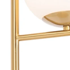 Art-Deco-Tischlampe aus Gold und Opalglas - Flore