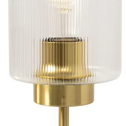 Art-Deco-Tischlampe Gold mit Glas 2-flammig - Laura