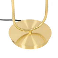 Art-Deco-Tischlampe Gold mit Glas 2-flammig - Laura
