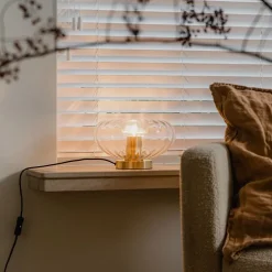 Art-Deco-Tischlampe Gold mit Glas - Ayesha