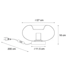 Art-Deco-Tischlampe Gold mit Glas - Ayesha