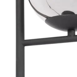 Art-Deco-Tischlampe in Schwarz und Rauchglas – Flore