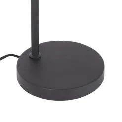 Art-Deco-Tischlampe in Schwarz und Rauchglas – Flore