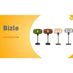 Art-Deco-Tischlampe schwarz mit Rauchglas - Bizle