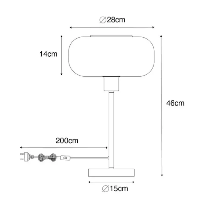 Art-Deco-Tischlampe schwarz mit braunem Glas - Bizle