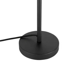 Art-Deco-Tischlampe schwarz mit braunem Glas - Bizle