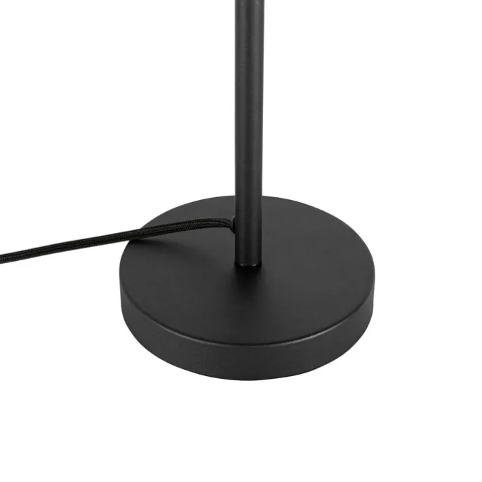 Art-Deco-Tischlampe schwarz mit braunem Glas - Bizle