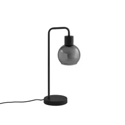 Art-Deco-Tischlampe schwarz mit Rauchglas - Vidro