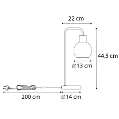 Art-Deco-Tischlampe schwarz mit Rauchglas - Vidro
