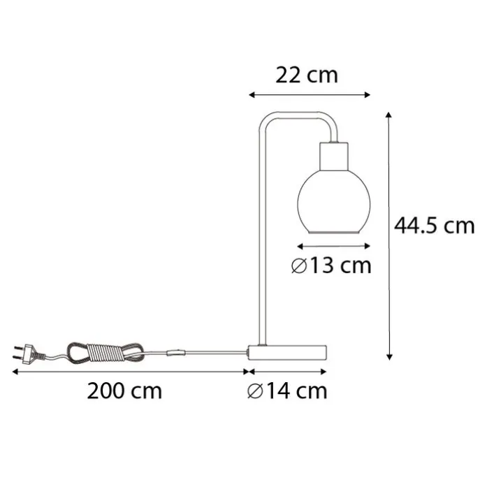 Art-Deco-Tischlampe schwarz mit Rauchglas - Vidro