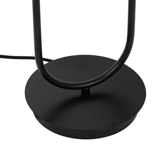 Art-Deco-Tischlampe schwarz mit Rauchglas 2-flammig – Laura